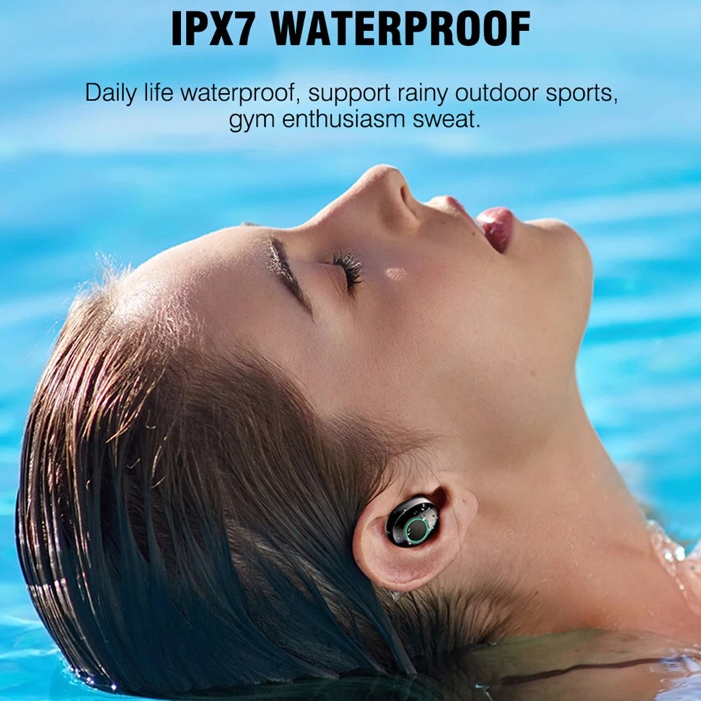 TWS 5 0 Bluetooth-наушники Гарнитура Мощный светодиодный дисплей Беспроводные наушники