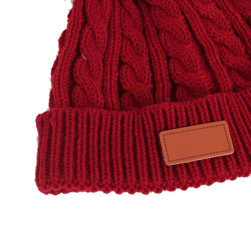

Winter Wool Knitted Hat Children Infant Newborn Kids Baby Caps Beanie with Two Double Pom Pom Beanie for Boys Girl 1-3 Years