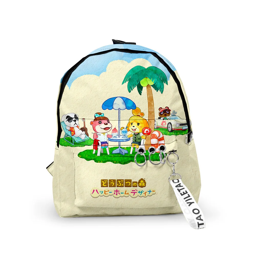 

3D Print Animal Crossing School Bags Backpack Women Canvas Bag Leaf Tom Nook Bag Girls Travel Bag Mochila Feminina Notebook Bags