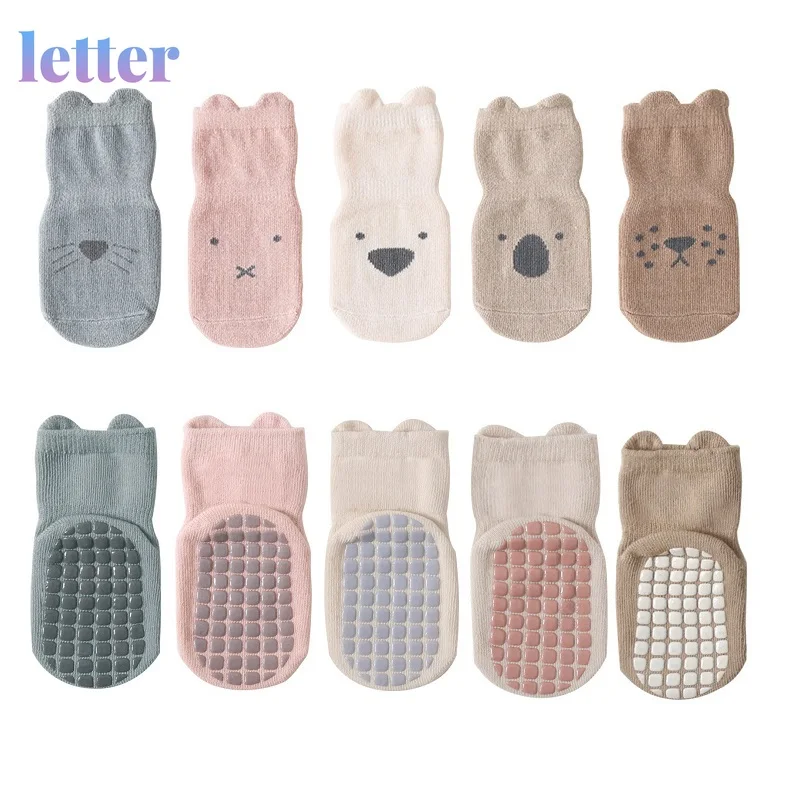 

Autumn Winter Baby Socks Children Floor Socks Combed Cotton Baby Non-Slip Toddler Socks Newborn Cartoon Cotton Socks
