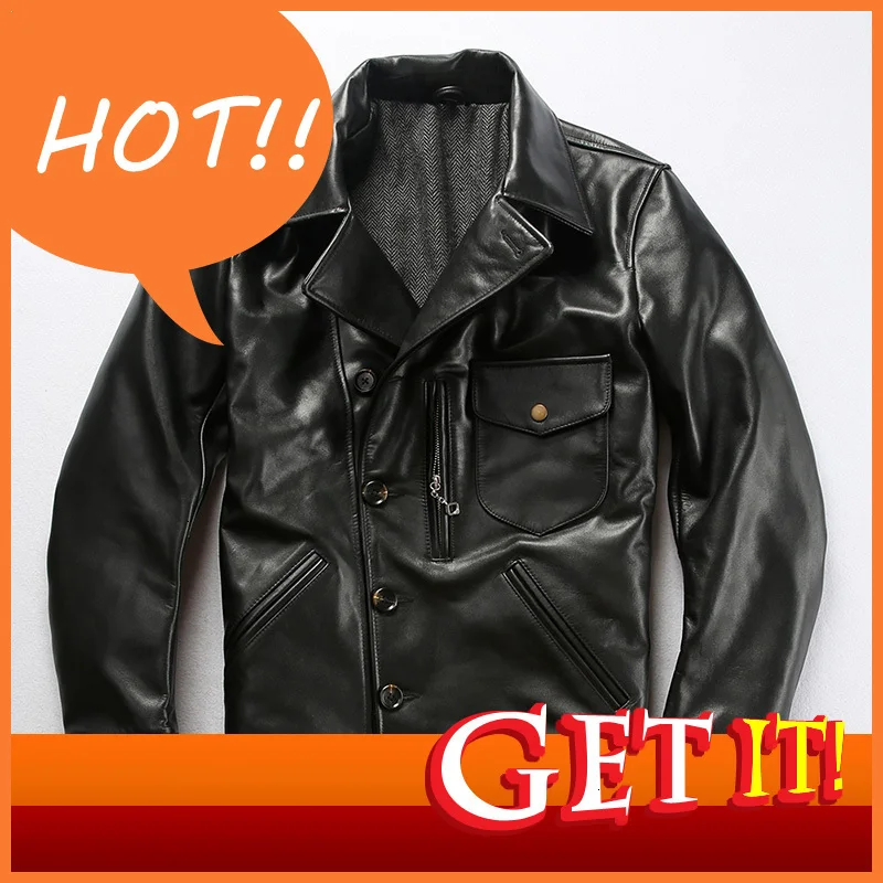 Быстрая доставка новинка осенне зимняя мужская куртка из коровьей кожи