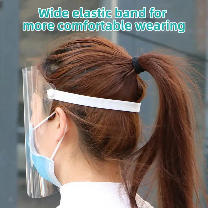Безопасная маска для лица с креплением на голову прозрачная кухонная защитой от