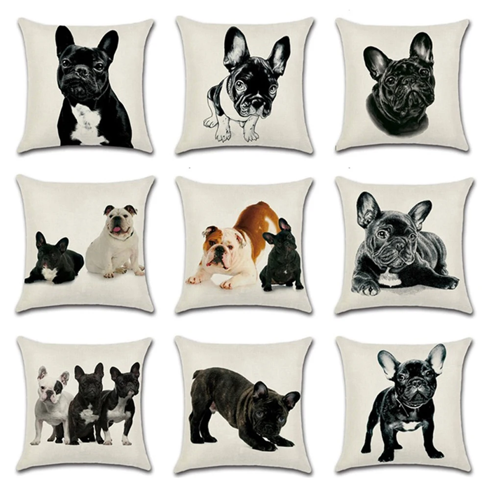 

Cartoon Dog Back Cushion Cover Pillow Bulldog Dalmatian Pillow Case Cushion Cover Home Sofa Quilt Cover