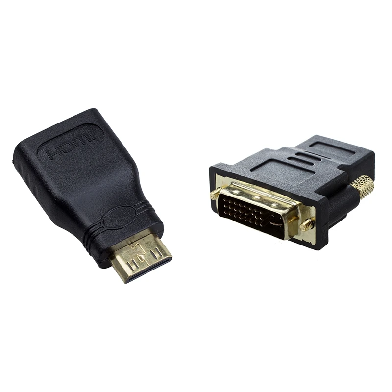 1 шт. позолоченный Hdmi Женский к Dvi I 24 + 5 Мужской видео адаптер конвертер и мини HDMI