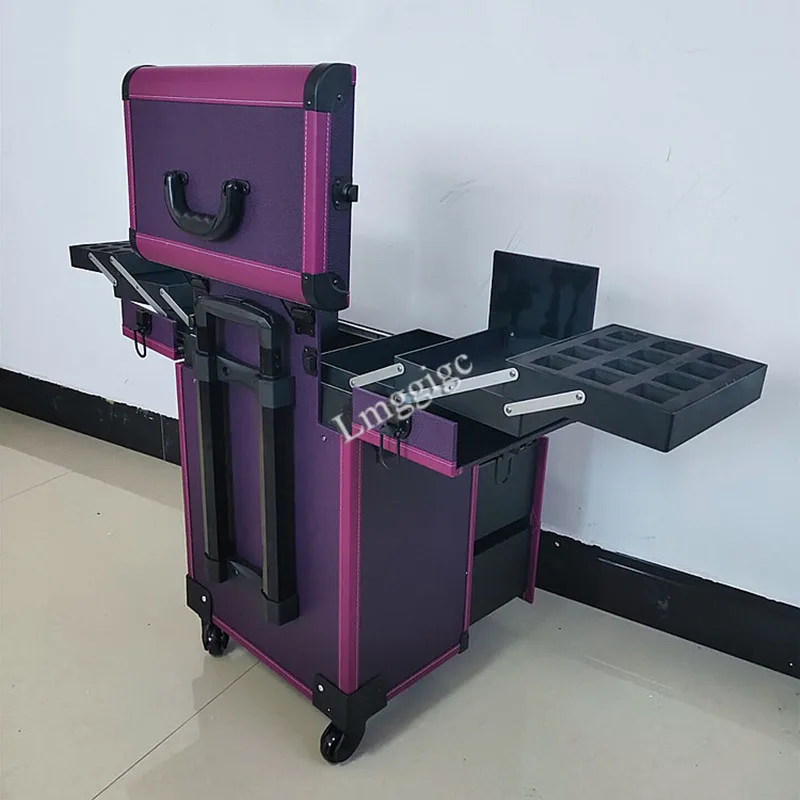 

Women's Large Capacity Multilayer Cosmetic Case,Makeup Artist Toolbox,Make-up Nails Tools Box,Beauty Tattoo Trolley Case,Luggage