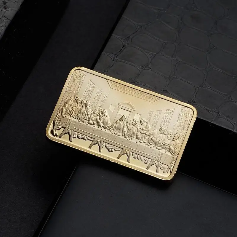 Последний Ужин Иисус Золотой брусок и ангел 1 унция 999 драгоценный христианская