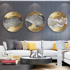Традиционный китайский абстрактный постер с золотыми птицами, горы, художественная живопись, Настенная картина, принт для дома, гостиной, офиса, Декор