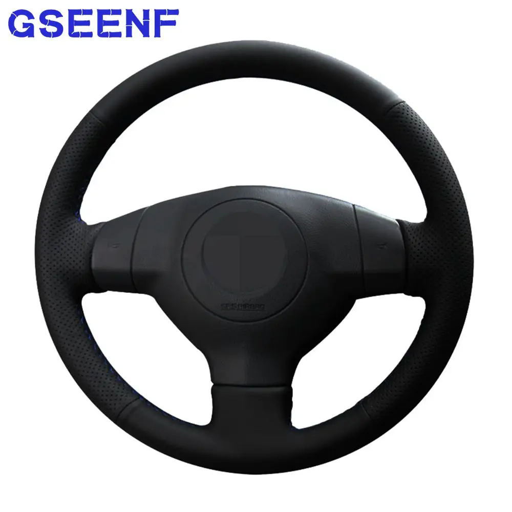 

Car Steering Wheel Cover For Suzuki SX4 Alto Old Swift Opel Agila Black Hand-stitched Soft and Comfortable Genuine Leather