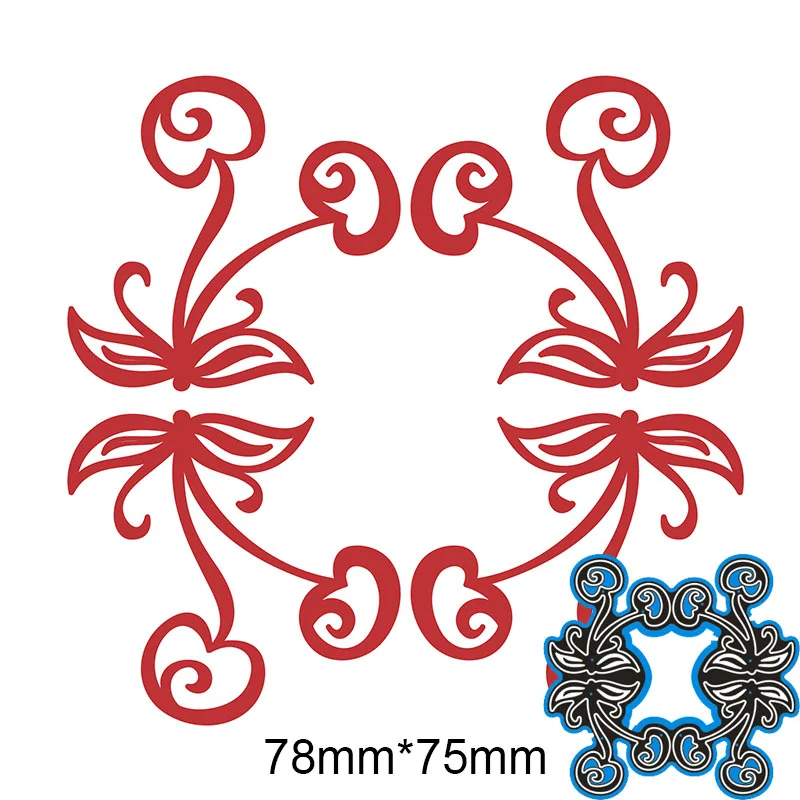 

Cutting Dies Flower Lace Metal And Stamps Stencil For DIY Scrapbooking Photo Album Embossing Paper Card 78*75mm