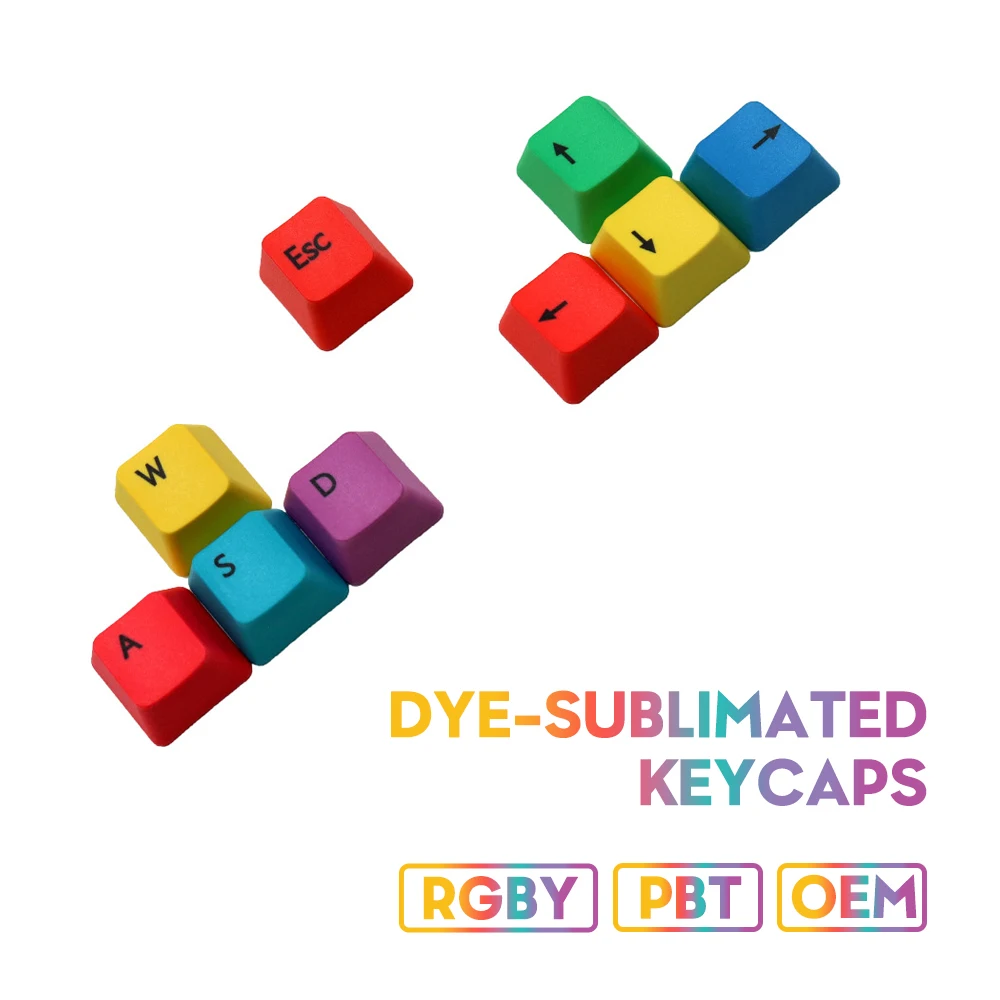 Механическая клавиатура PBT Keycaps OEM Profile RGBY 9 клавиш для Cherry GK61 Anne Pro 2 SK61 PC Gamer - купить