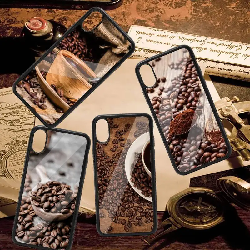 

Coffee Bean Brown pattern Phone Case PC for iPhone 11 12 pro XS MAX 8 7 6 6S Plus X 5S SE 2020 XR