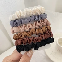 6Pcs Vintage Imitation Silk Scrunchie Solid Color Scrunchies Elastic Hair Bands Headband Ponytail Holder Ties Rope Hair Gift
