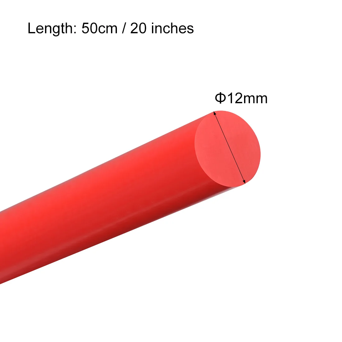 

uxcell Plastic Round Rod, 12mm Dia 50cm Length Engineering Plastic Round Bar 12mm 2pcs Red