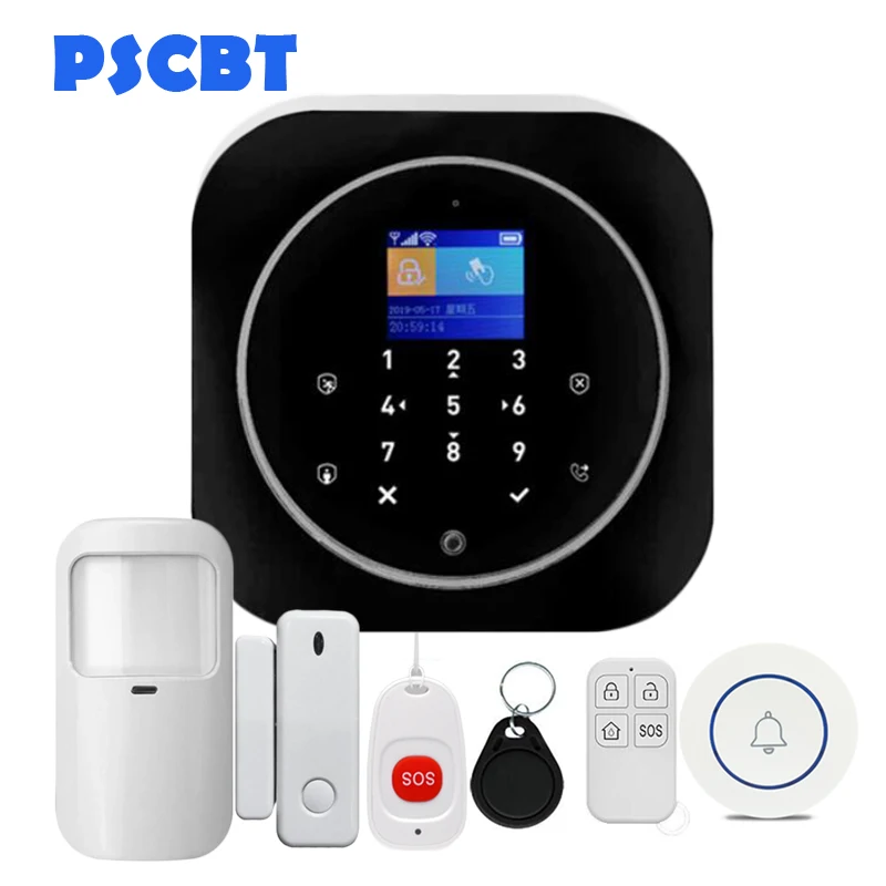 Kit 10 PS12 Tuya домашняя охранная Wi-Fi сигнализация GSM SIM карта телефон дозвон приложение дистанционное управление 11 видов языков вор охранная сигнализация - Color: Kit 10