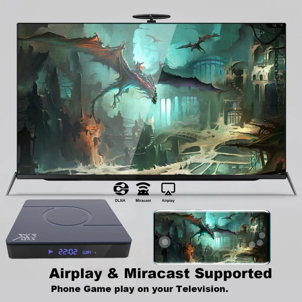 ТВ приставка X3 MAX Android 9 0 Amlogic S905X3 4 Гб 32 ГБ 64 8K 1080P HD медиаплеер двойной Wi Fi Netflix Google