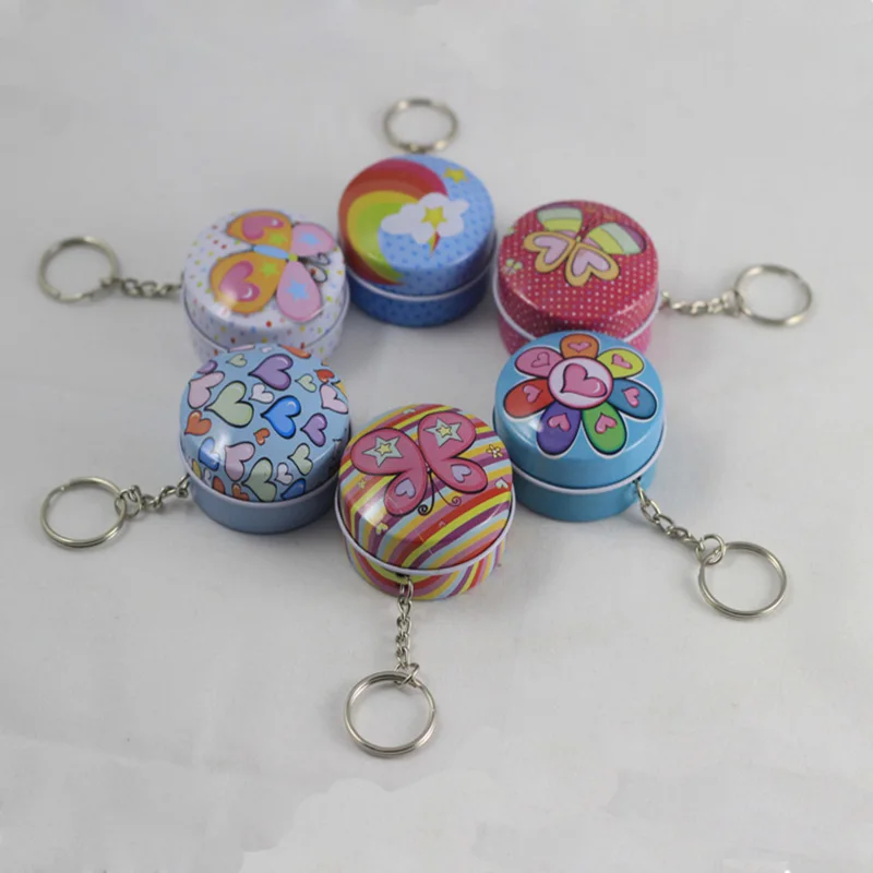 Новинка 1200 шт. милый круглый железный оловянный ящик для хранения безделушка