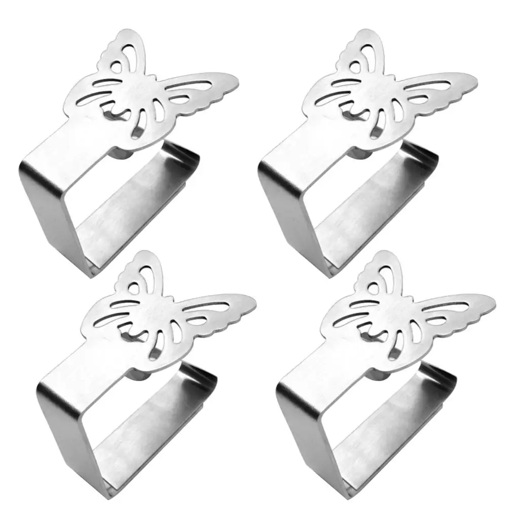 

Picnic Tablecloth Clips Stainless Steel Outdoor Table Cloth Holder Table Cover Clips Clamps 4 Packs
