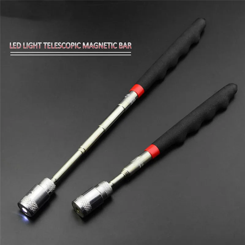 1pc Universal Magnet Pick Up Tool Strong magnetic pickup Suction Telescopic Extension Rod with Lights Magnetic metal Screw Parts |