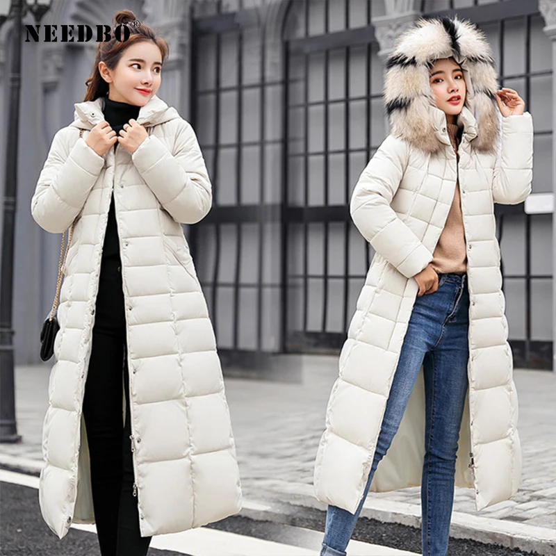 Winter Jacket Women Long Parka Mujer 2023 Slim Casaco Feminine Coat Women Jacket Long Winter Coat Women Fur Hood Padded Outwear