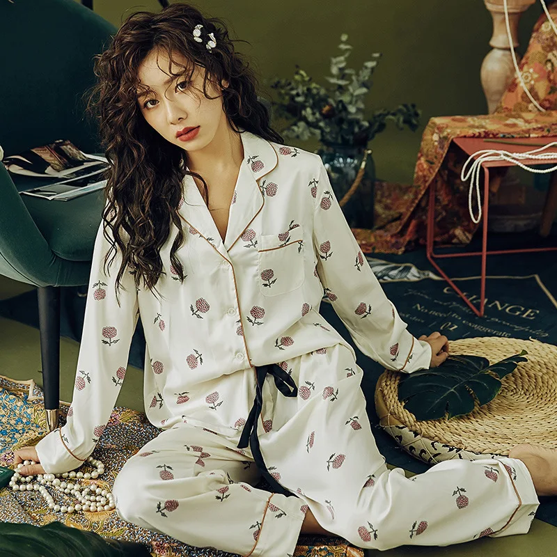

Wmyqdlq Sleepwear Women's Pajamas Suits Spring And Summer New Long-Sleeved Trousers Pyjamas Set Ladies Comfortable Home Service