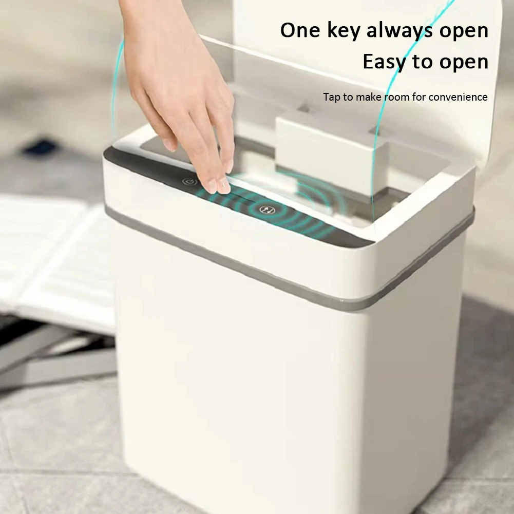 

12L Smart Trash Can Automatic Infrared Sensor Dustbin Home Garbage Bin White Home Intelligent Electric Garbage