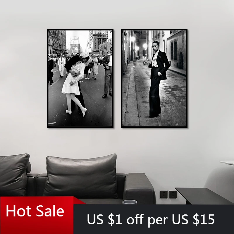 Настенные художественные плакаты с изображением Нью-Йорка поцелуя влюбленных