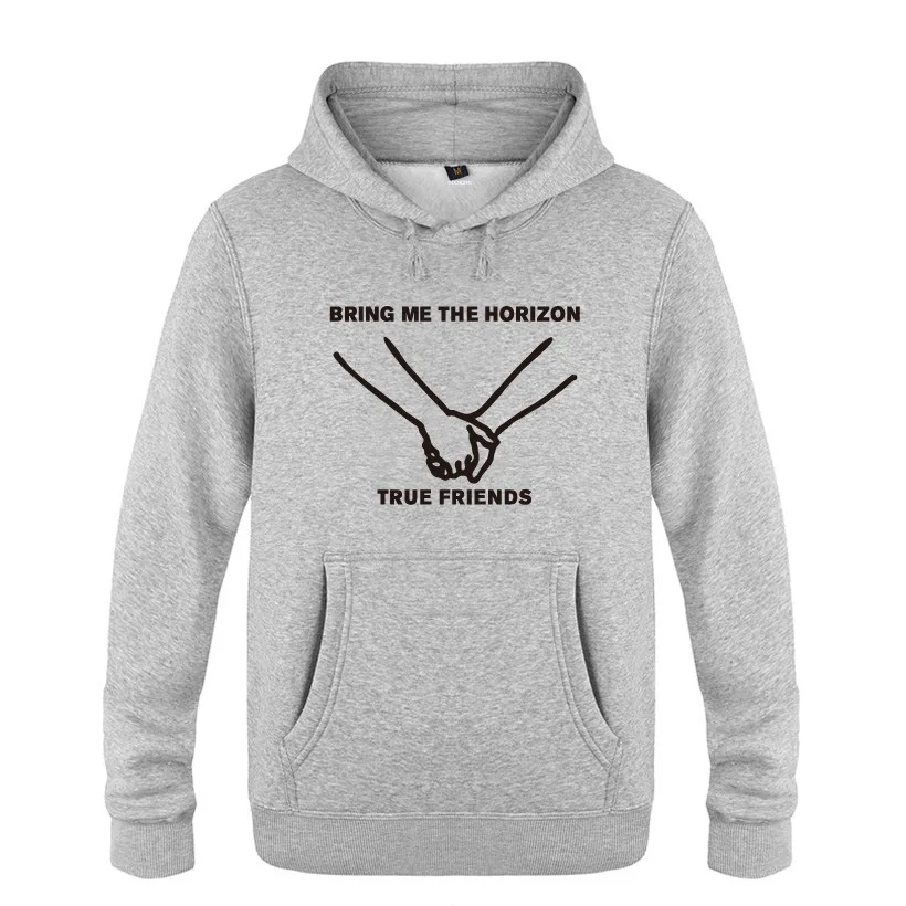 Мужские толстовки с капюшоном Music Rock BRING ME THE HORIZON TRUE FRIENDS Мужская Флисовая