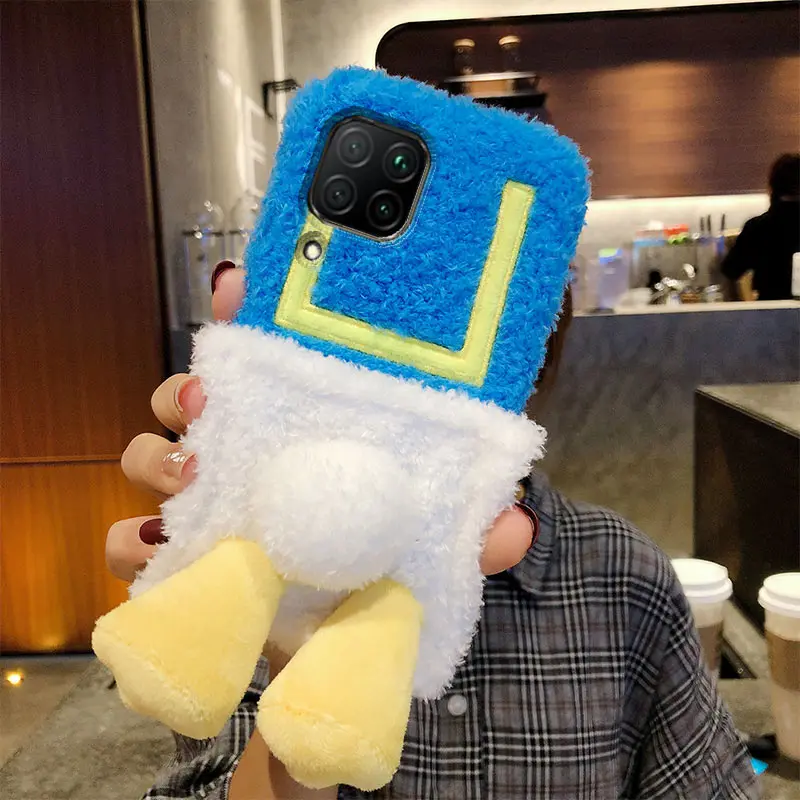 Чехол из мягкого плюша для Xiaomi Redmi Note 9 Pro 9S 8T 8A 9A 9C POCO X3 NFC Mi 10 10T Lite, теплый и пушистый, стойкий к ударам, с 3D-рисунком.