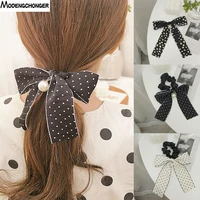 1pc streamers scrunchies polka dot floral print elastic bow hair rope for women girls hair ties sweet hair accessories headwear