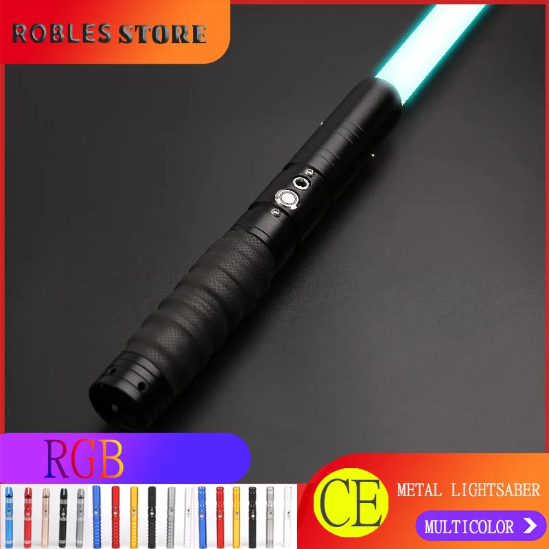 

RGB световой меч, игрушки, металлическая ручка, тяжелая дуэлировка, 12 цветов, изменение громкости светодиодный, 6 звуковых Fons FOC Blaster, лазерный ...