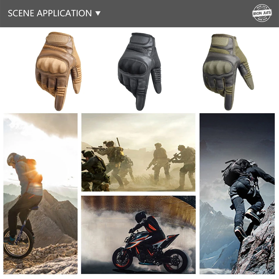 

Motorcycle Gloves Men Pu Leather Touch Screen Breathable Hard Knuckle Moto Riding Protective Gear Motocross Gloves