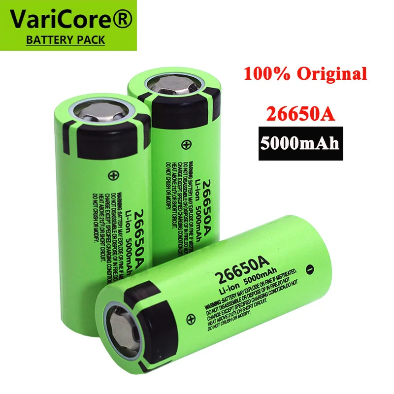 VariCore 26650A Li Ion Батарея 3 7 V 5000mA Перезаряжаемые батареи разрядник 20A Мощность для