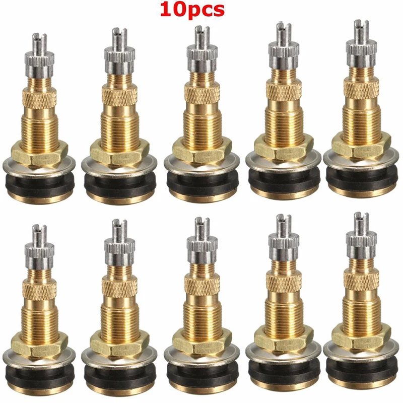 

Parts Tyre Valves for Agricultural Tractor Tractor Water Tire Brass & Rubber Replacement 10pcs