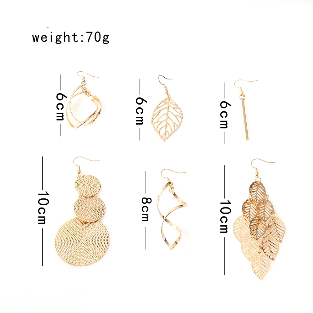 2020 Trend Leaves Drop Earrings Fashion Golden Silver Color Unusual Dangle Geometry for Women New Year Wedding Gifts |