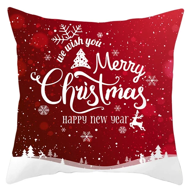 

Christmas decoration cushion set Santa Claus sofa pillowcase holiday decoration pillowcase linen pillowcase 45cmx45cm