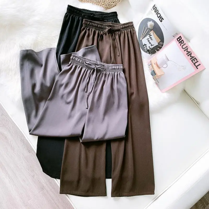 

2020 Autumn& Winter New Korean Women Simple Solid Temperament Suit Pants All-match Casual Wide-leg Long Pants Tide Free Shipping