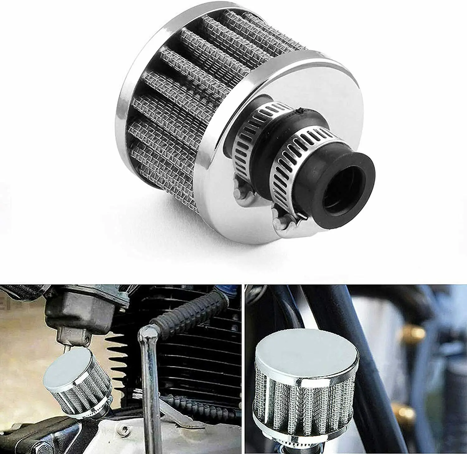

9mm 18mm 12mm Cold Air Intake Filter Turbo Vent Crankcase Car Breather Valve Cover Universal