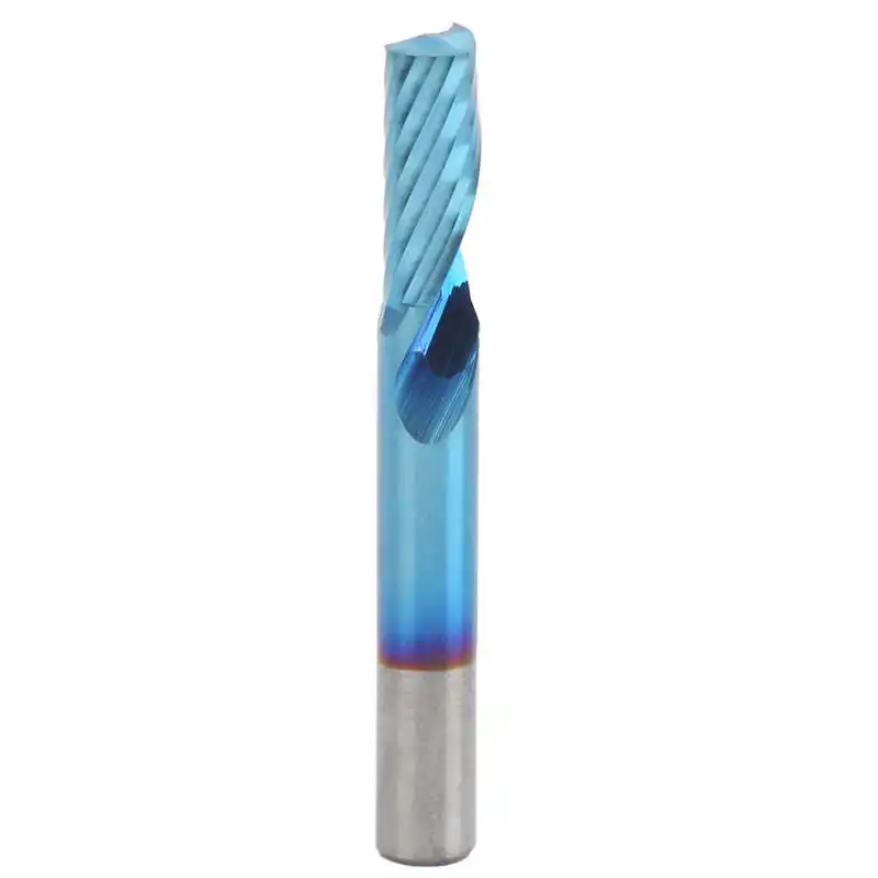 

Spiral Milling Cutter Blue Plating Tungsten Steel Single Blade Spiral Milling Cutter CNC Tools 6mmx15mmx50mm for cnc machine
