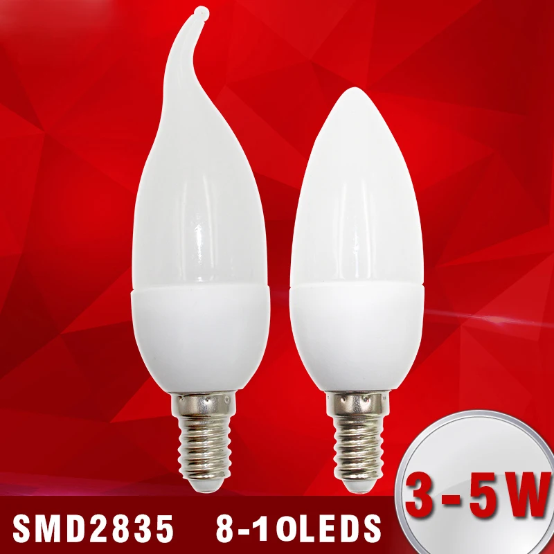 

LED candle light bulb 5W tip bubble tail crystal chandelier special E14