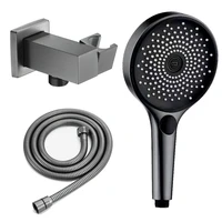bathroom abs shower head with brass water inlet base and 1 5m stainless steel hose household handheld shower set