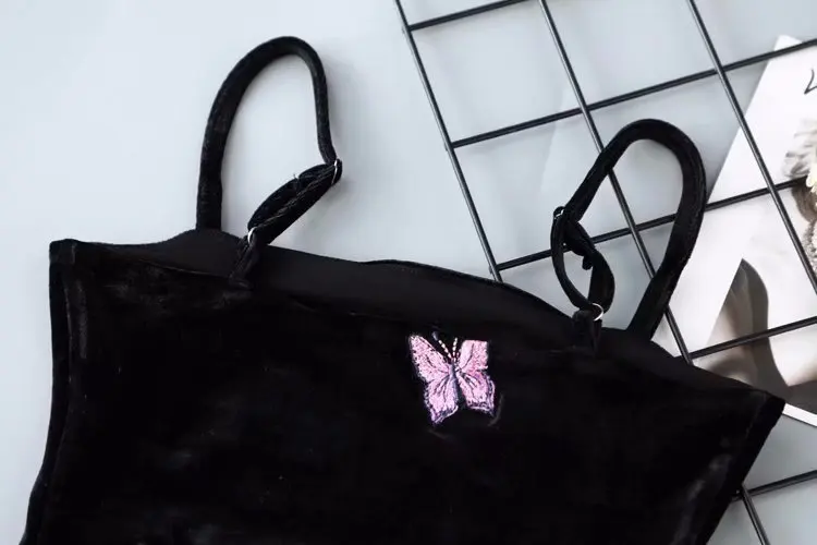 HGZ36 852 2020 летняя одежда новое платье с вышитыми бабочками и тонкими лямками