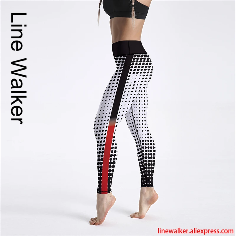 Леггинсы с принтом в горошек спортивные облегающие женские штаны для фитнеса и