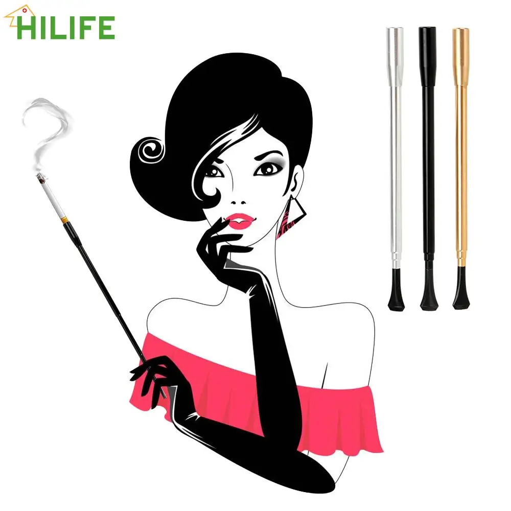 выдвижной Портативный сигареты мундштук женские длинные серии алюминиевого