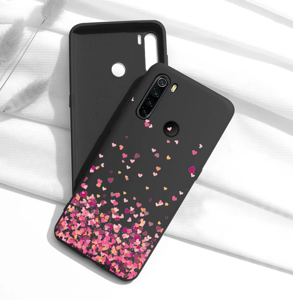 

Heart Love Case For Xiaomi Redmi Note 10 9 8 7 10X 8T 9T Pro Max Mi Note 10 9 8 9T Pro F1 Poco X3 Phone Cases Black Cover Coque