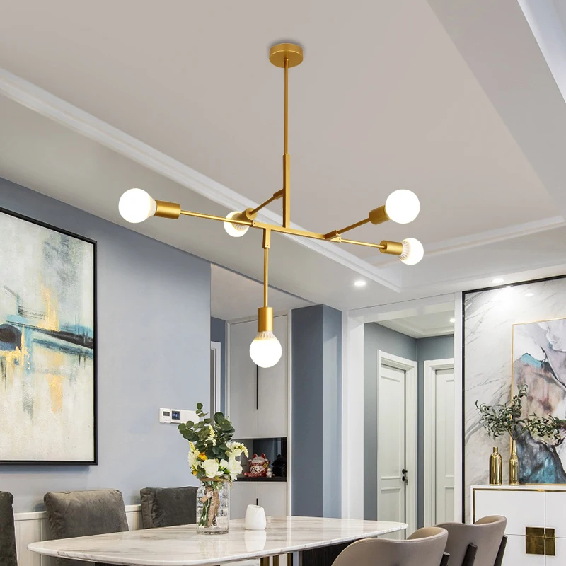 

1 Modern Nordic Pendant Lights Iron Industrial Pendant Lamp Home Decor Dining/living Room Hanging Lamp Gold 110V 220V E27 Black