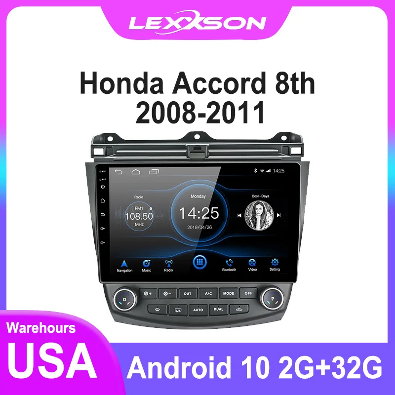 Автомагнитола DSP 2 ГБ + 32 Android 10 стерео IPS экран GPS Bluetooth Mirror Link плеер для Honda Accord 7th 2003
