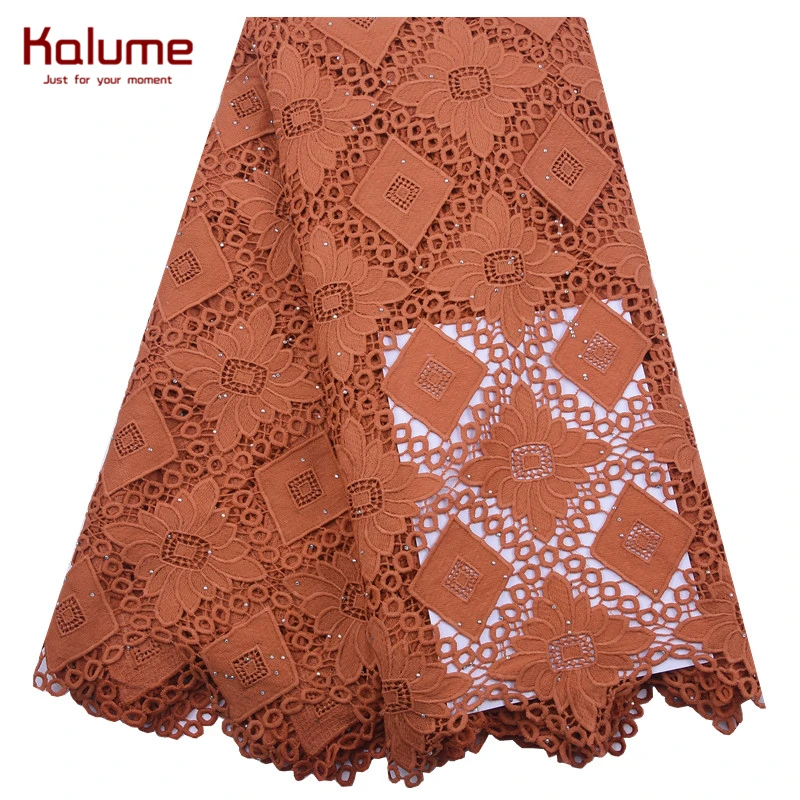 Kalume Новая Мода Африканский гипюр сетка шнур кружевная ткань в нигерийском стиле