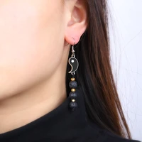 hot selling yin and yang stitching alloy two petals pisces long earings fashion jewelry accessories birthday gift 2021