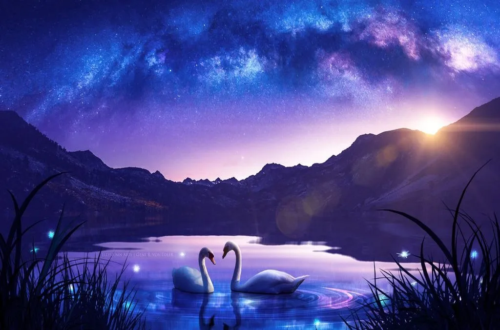 

JMINE Div 5D Mountain love Swan River Full Diamond Painting cross stitch kits art High Quality Scenic 3D paint by diamonds