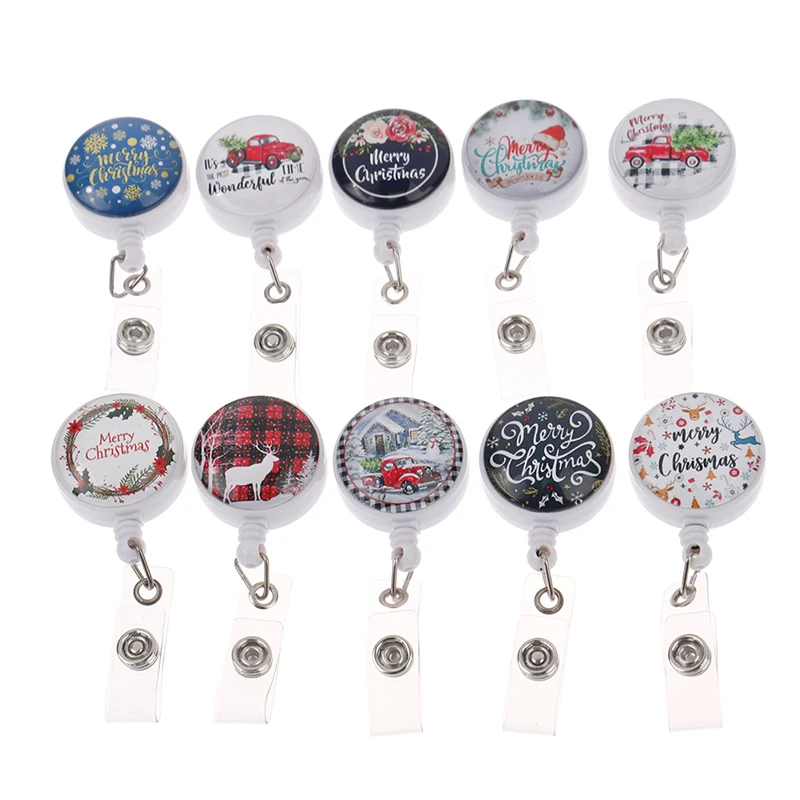 Рождественский выдвижной значок медсестры клипса для студентов врачей Id карта |